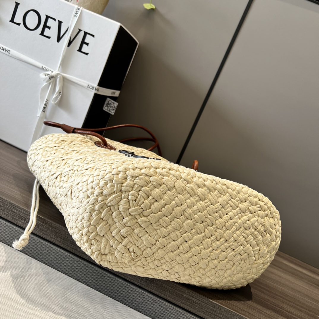 L0ew* Small Anagram Basket Bag Beige/Brown For Women 15in / 38cm A223P65X01