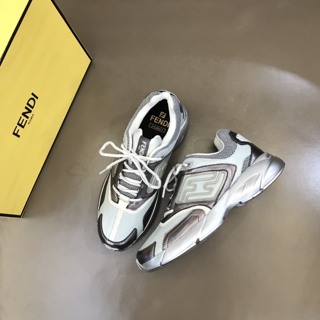 F**di FD Faster Trainers Sneakers Grey For Men