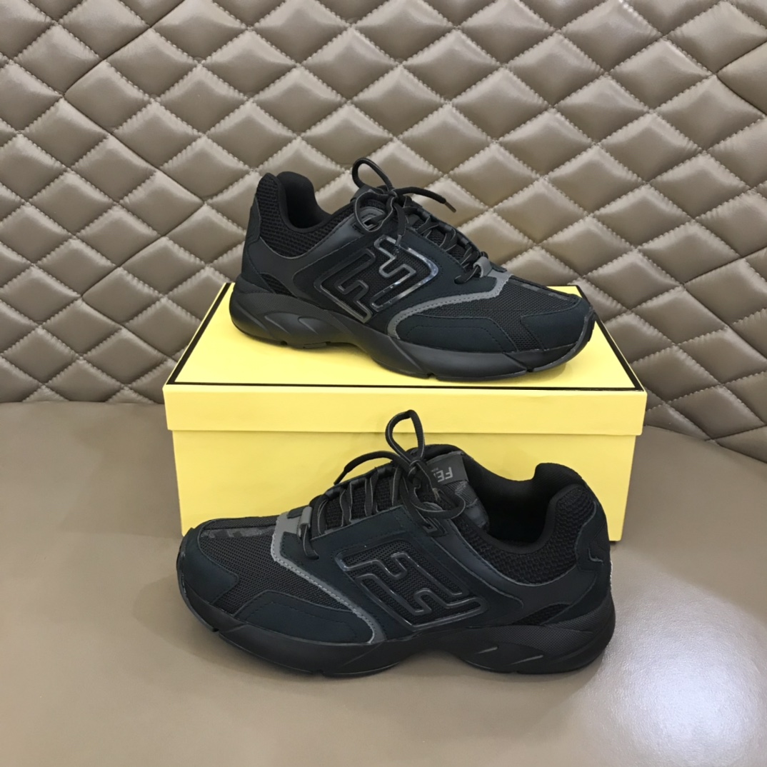 F**di FD Faster Trainers Sneakers Black And White For Men 7E1555AKX6F1ICG
