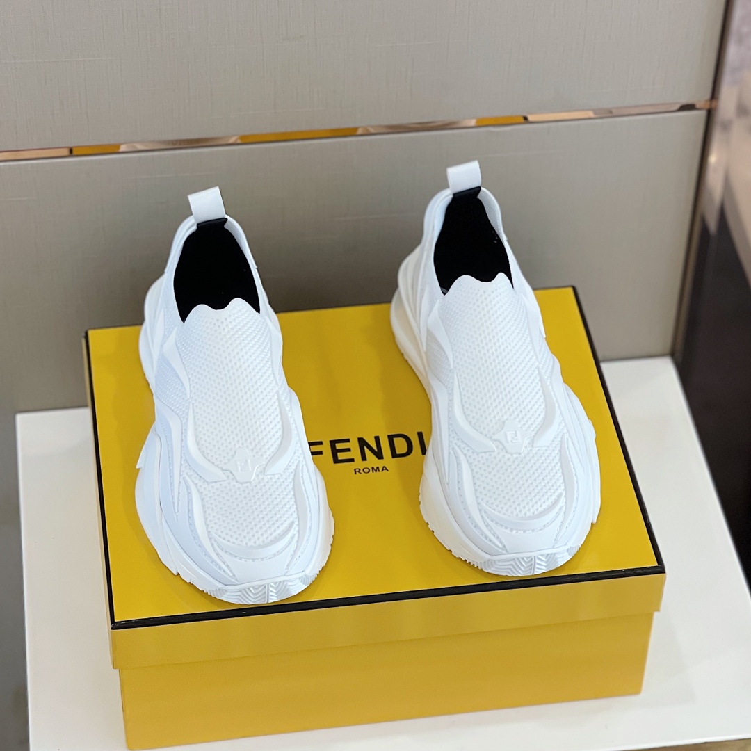 F**di FD Flow Running Sneakers White For Men 7E1504AHI8F0V4D