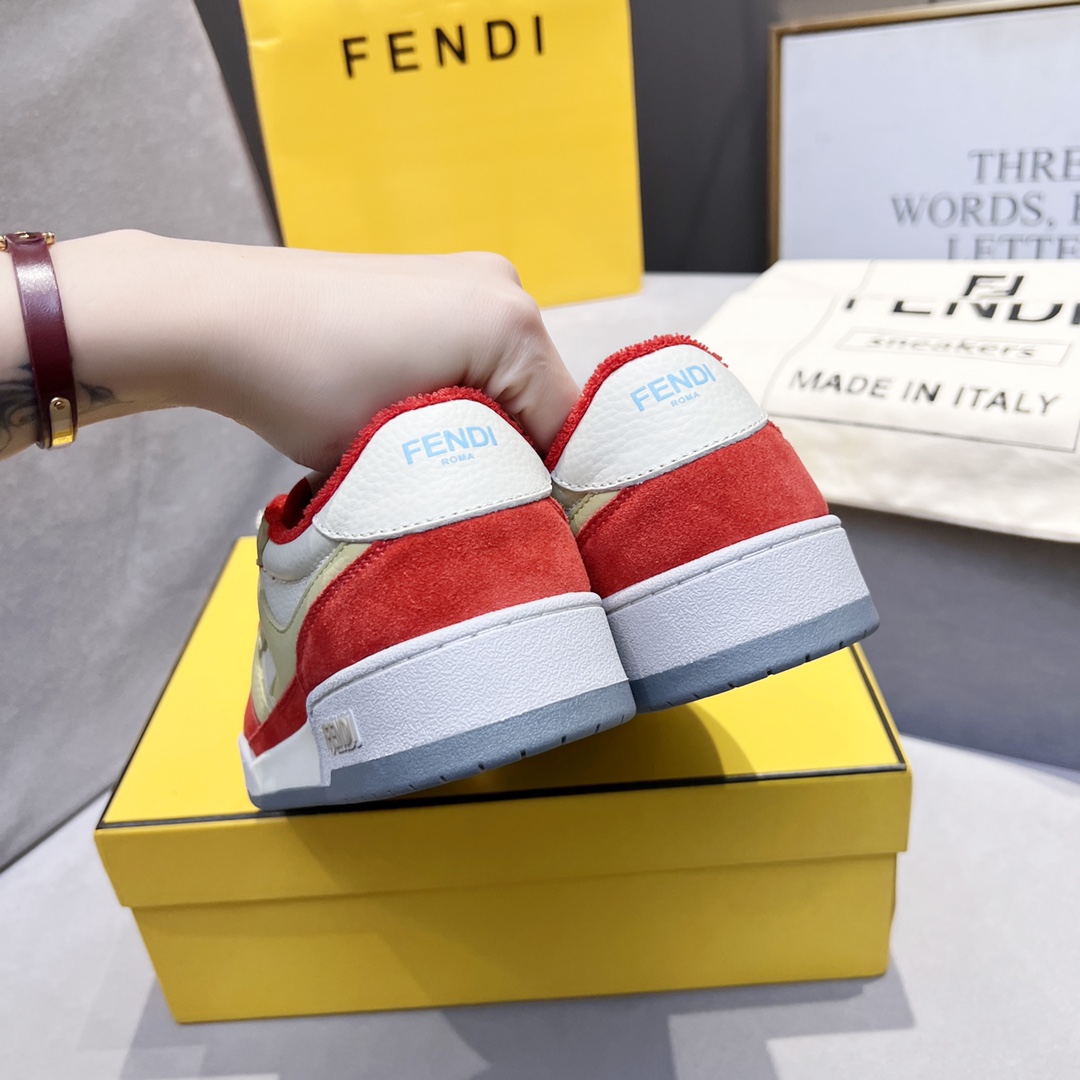 F**di FD Match Low Tops Sneakers Red For Men 7E1493AI1NF1H1D
