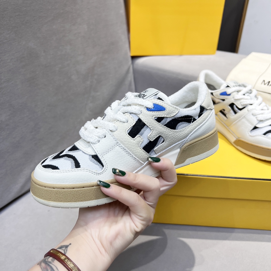 F**di FD Match Low Tops Sneakers Black And White For Men