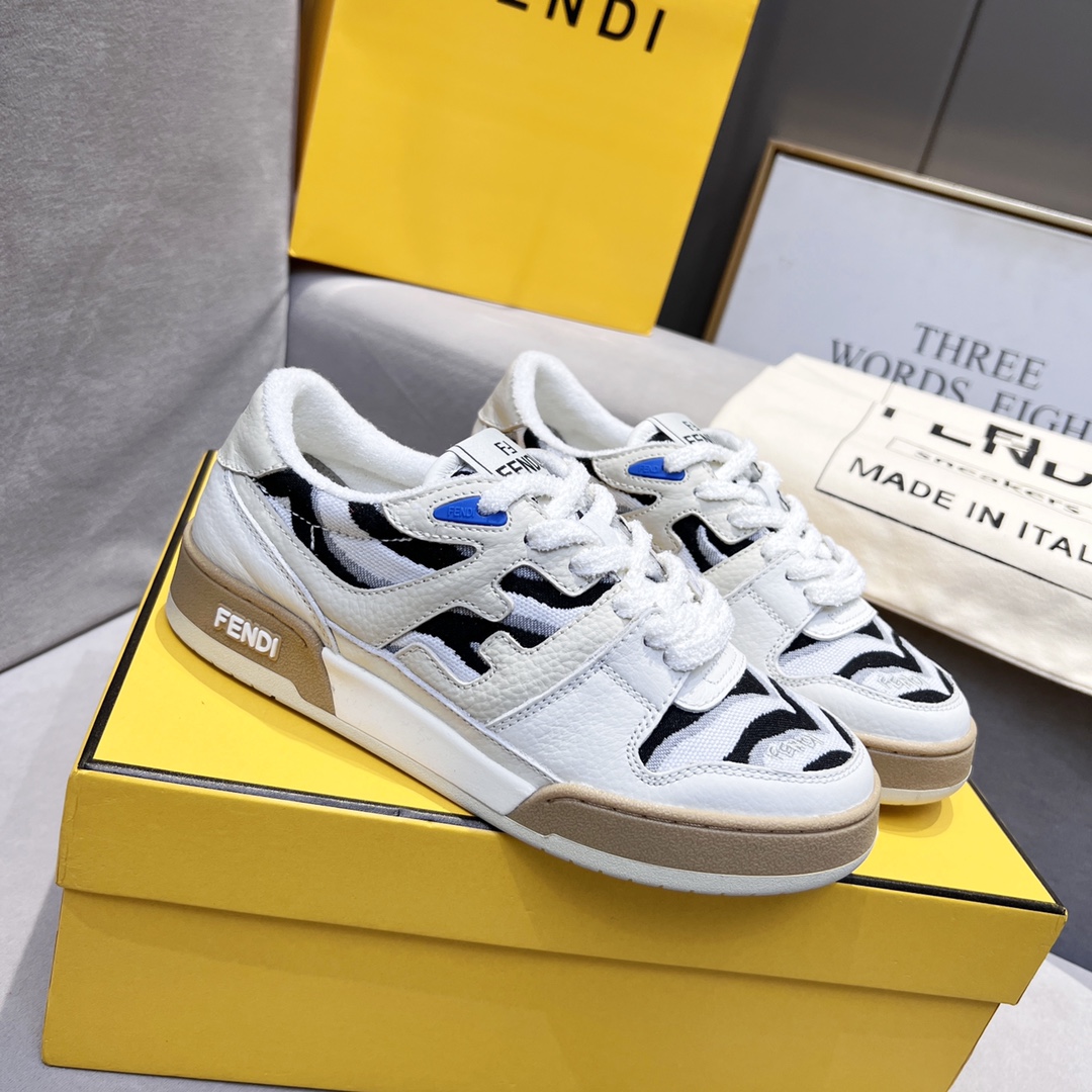F**di FD Match Low Tops Sneakers Black And White For Men
