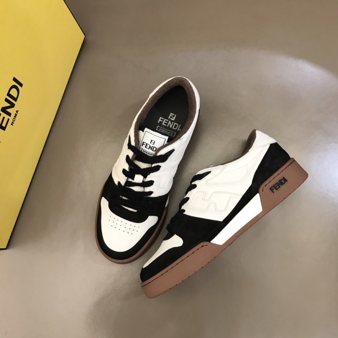 F**di FD Match Low Tops Sneakers Brown For Men 7E1493AHH2F1FZB