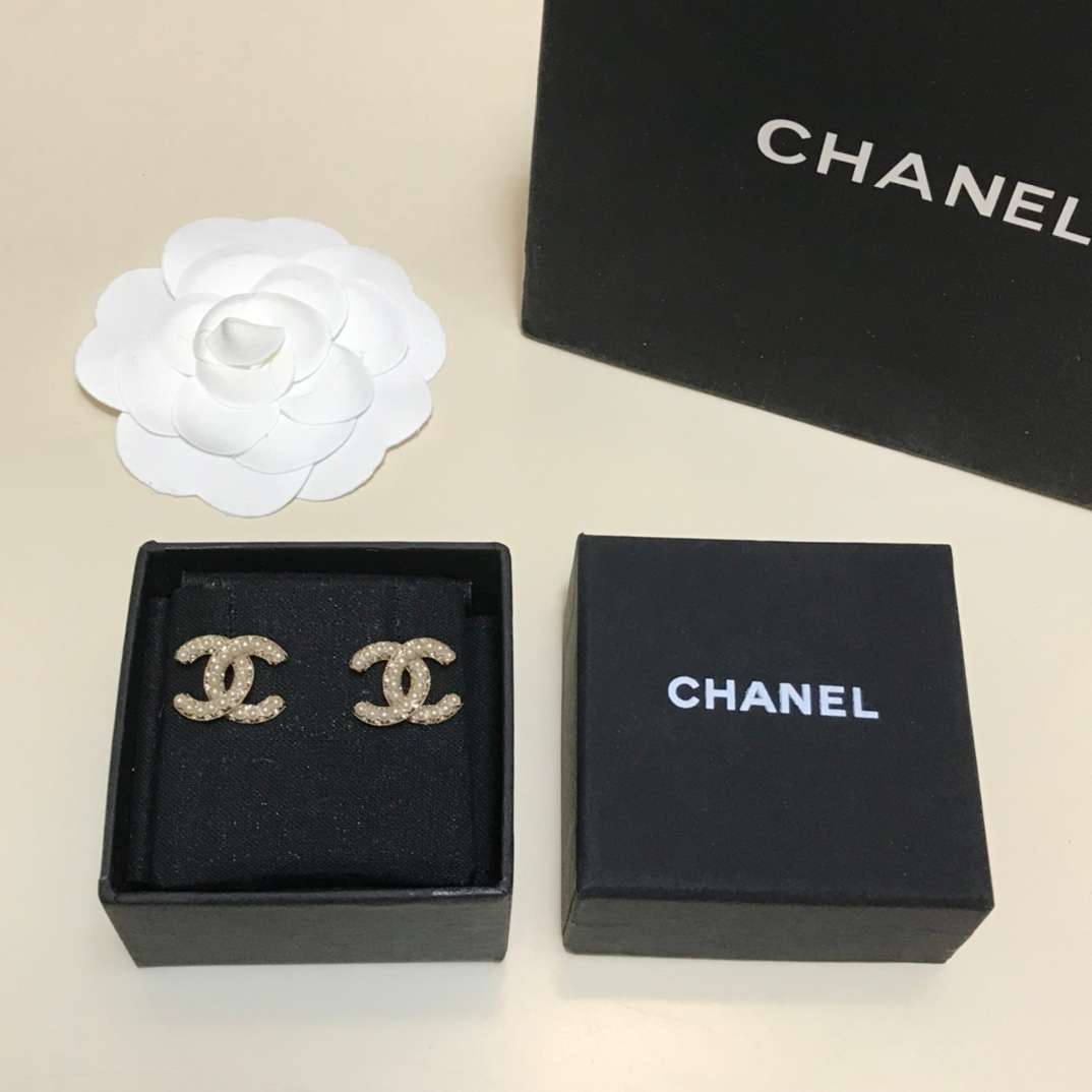 Ch**el Pearl Earrings Gold For Women