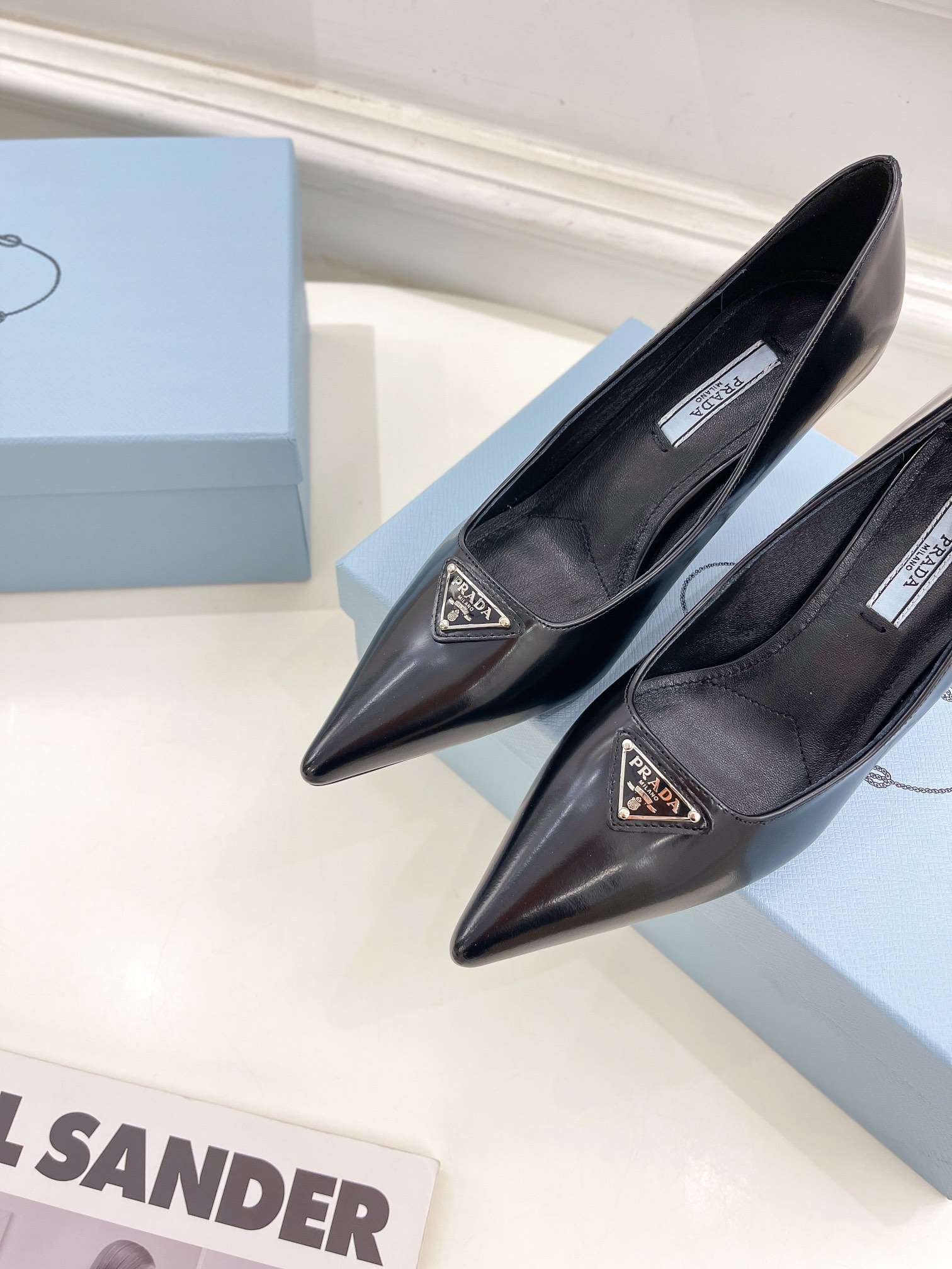 Pra*a Spike Pumps Black For Women