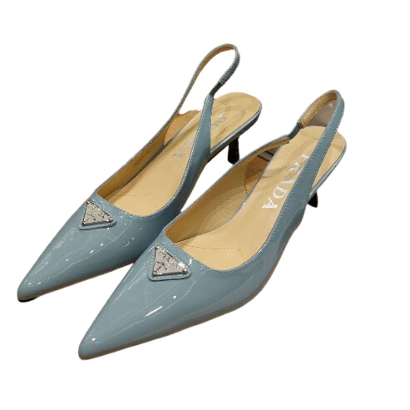 Pra*a Slingback Spike Pumps Blue For Women