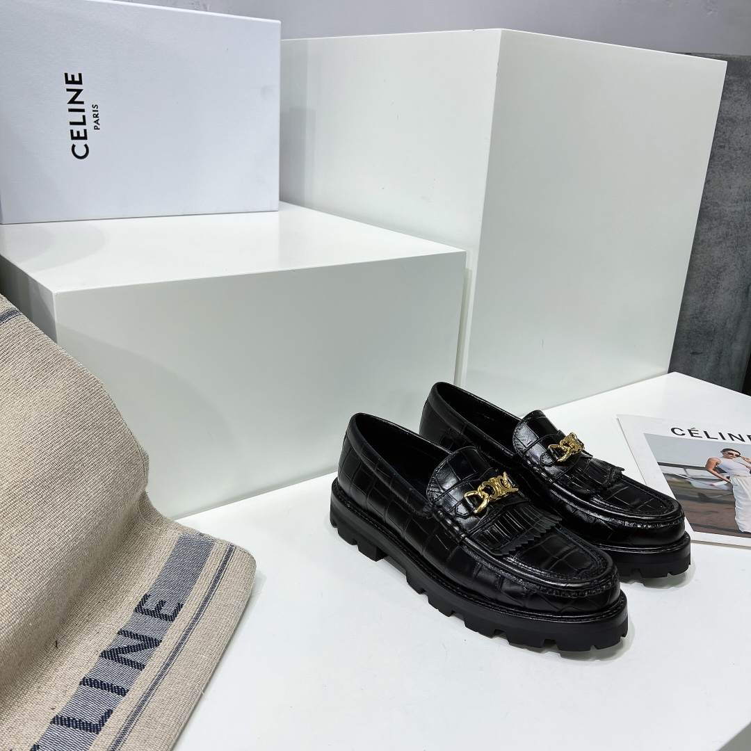 Ce1i*e Margaret Loafer With Triomphe Black For Women