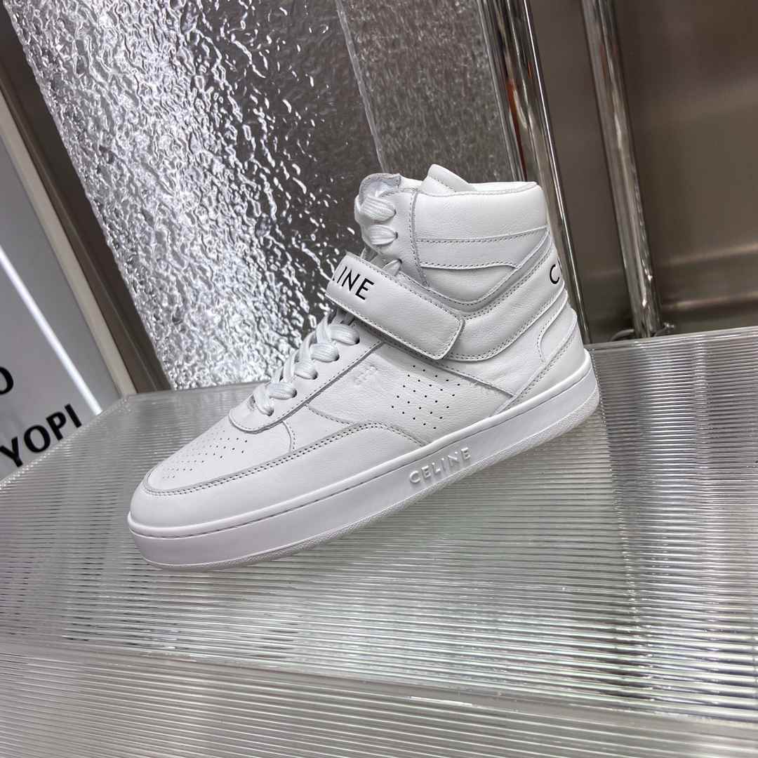 Ce1i*e Trainer High Sneaker With Scratch White For Women