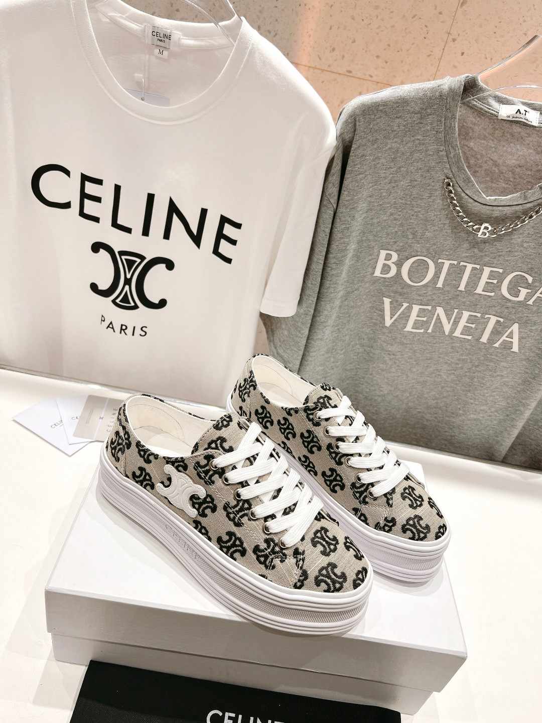Ce1i*e Triomphe Sneakers In Canvas Black For Women