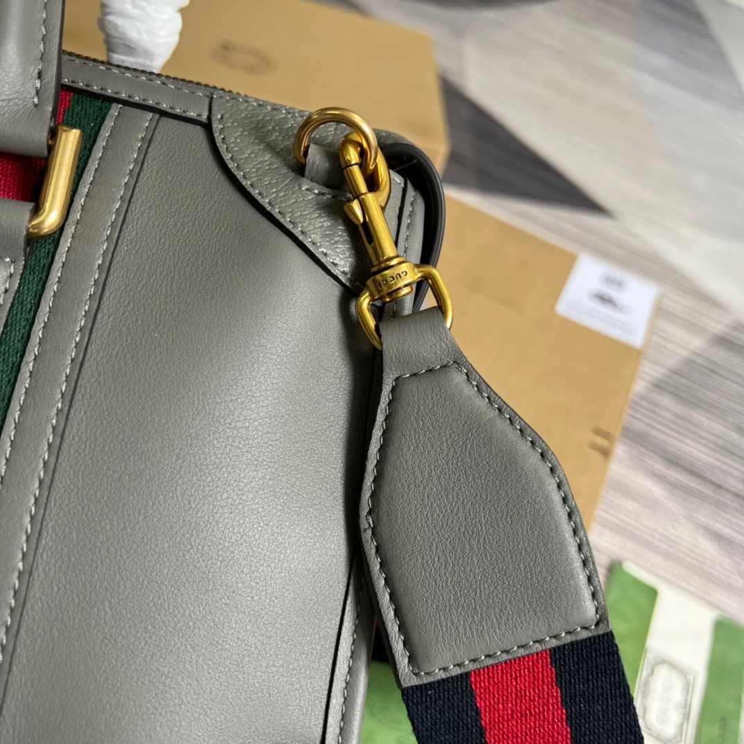 Gvc*1 Double G-Detailed Smooth Medium Handbag Grey For Men 13.3 in/ 34 cm ‎