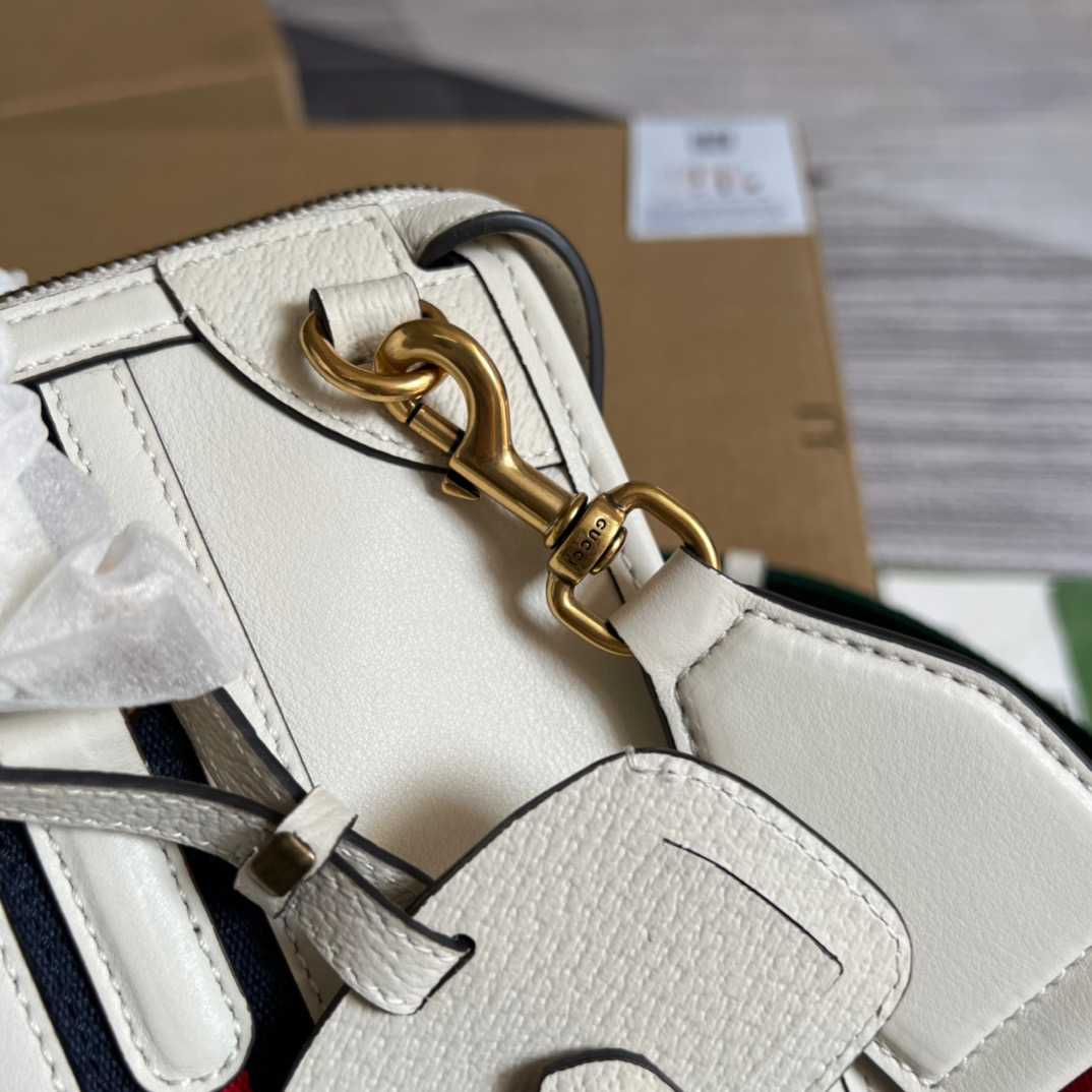 Gvc*1 Double G-Detailed Smooth Small Handbag White/Grey/Brown For Men 10.6 in/ 27 cm