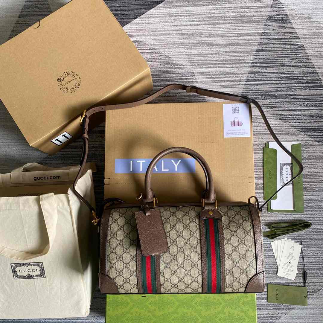 Gvc*1 Soft GG Svp*me Duffle Bag Brown 14.1 in/ 36 cm