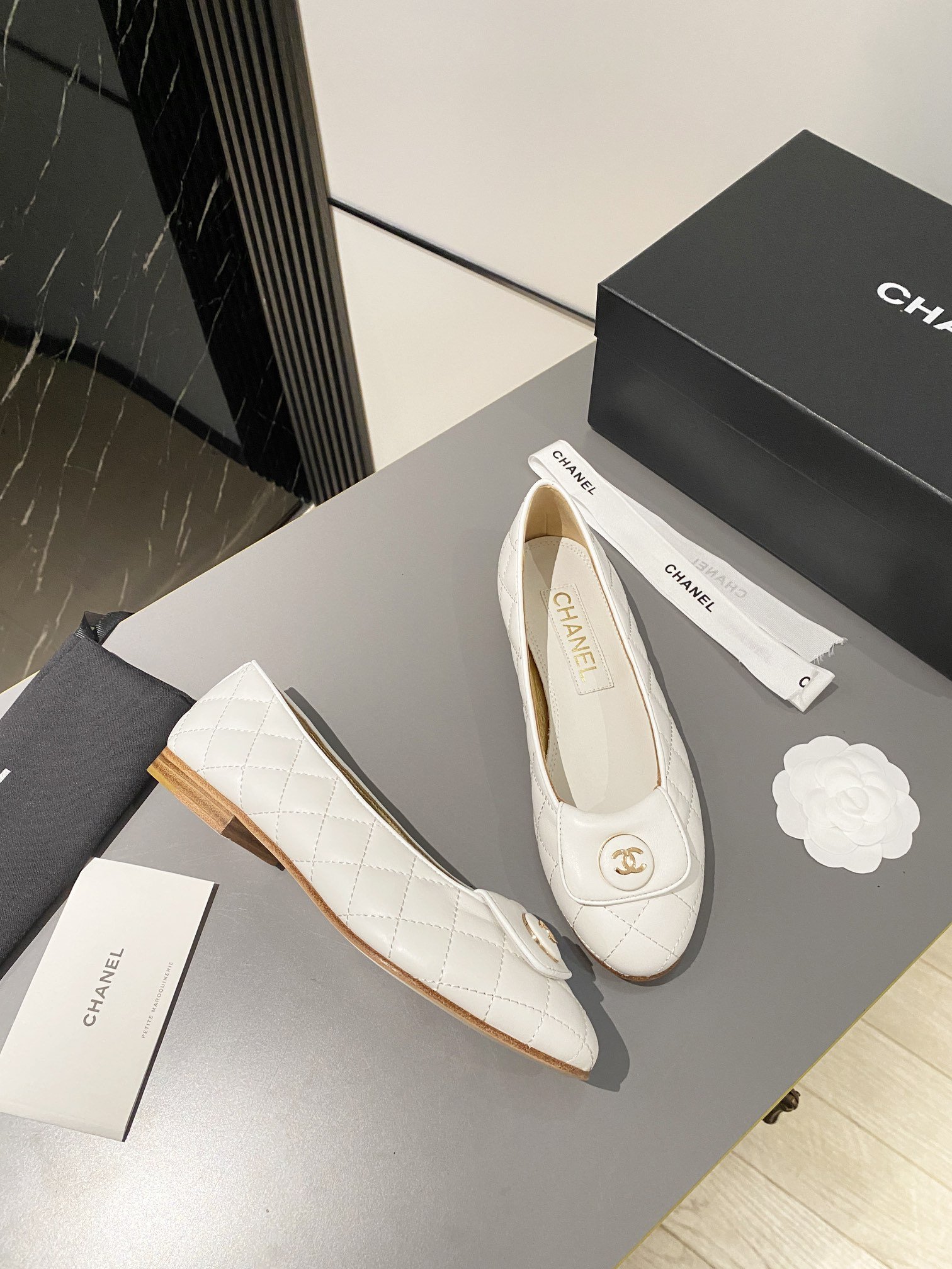 Ch**el Ballet Flats White For Women