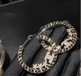 Ch**el Chain Of Stars Earrings Gold For Women