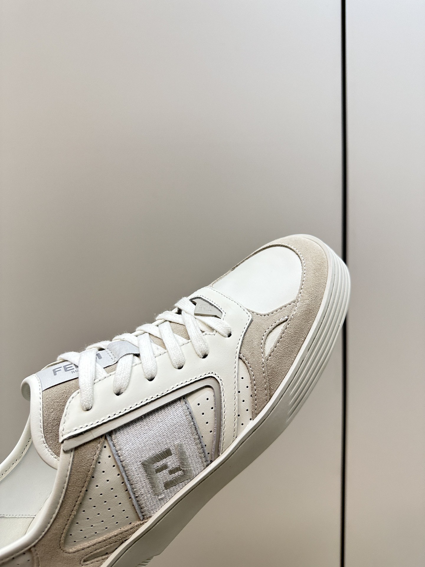 F**di Lace-Up Sneakers Cream For Women