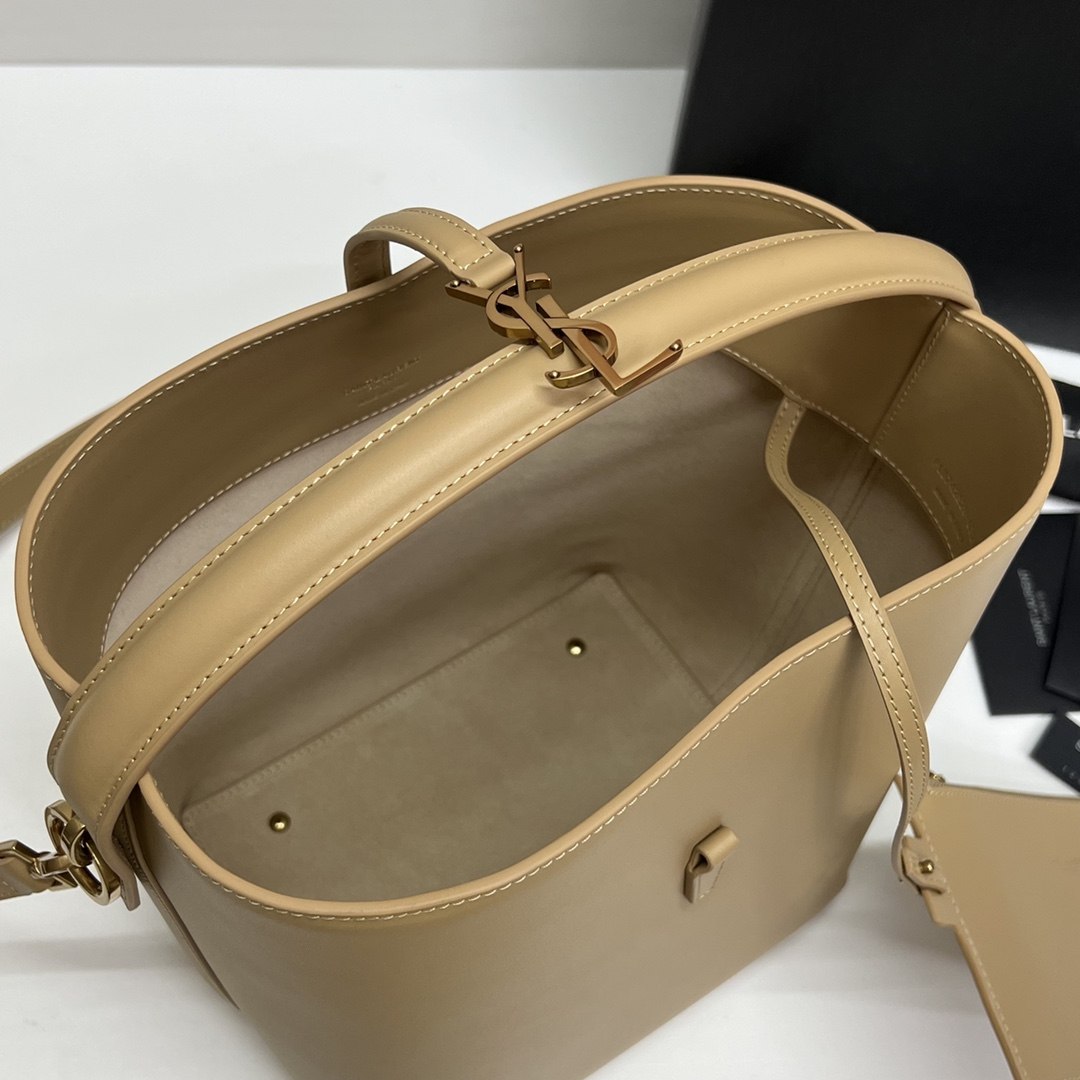 Sa1nt Lau*nt Le 37 In Shiny White/Brown For Women 25cm / 9.8in