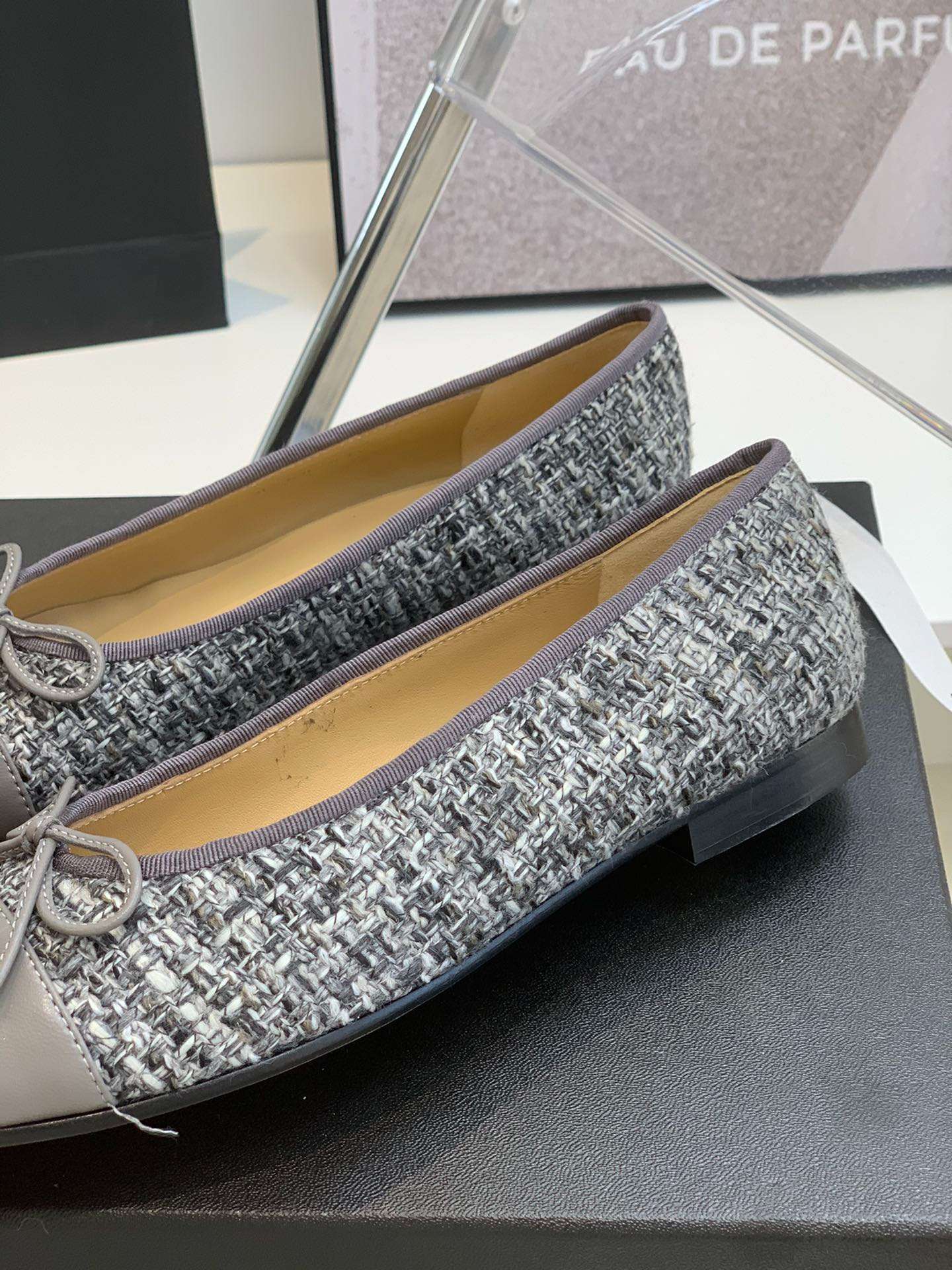 Ch**el Ballet Flats Grey For Women