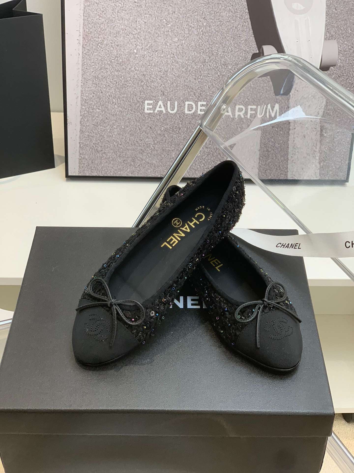 Ch**el Ballet Flats Black For Women