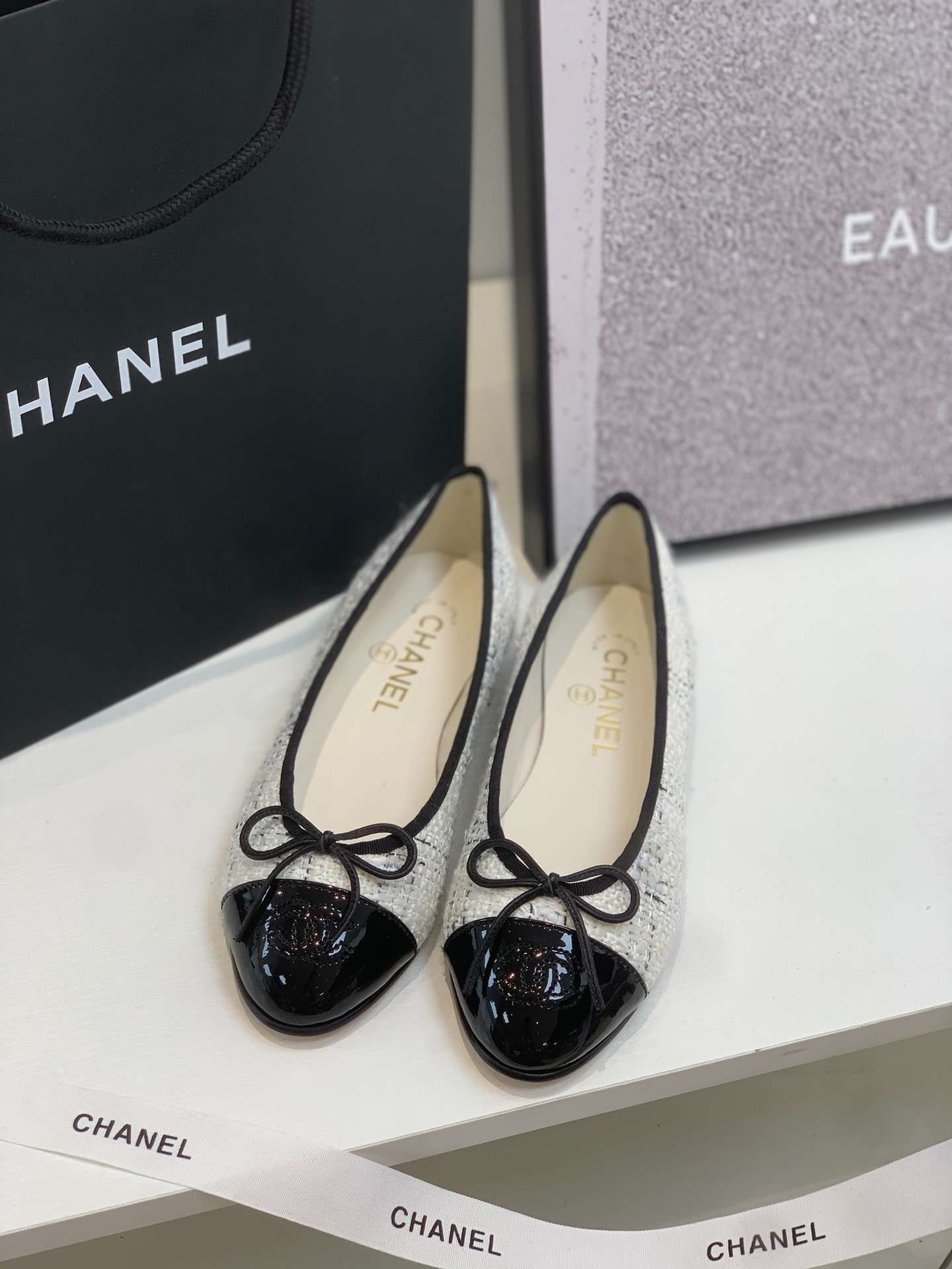 Ch**el Ballet Flats White For Women