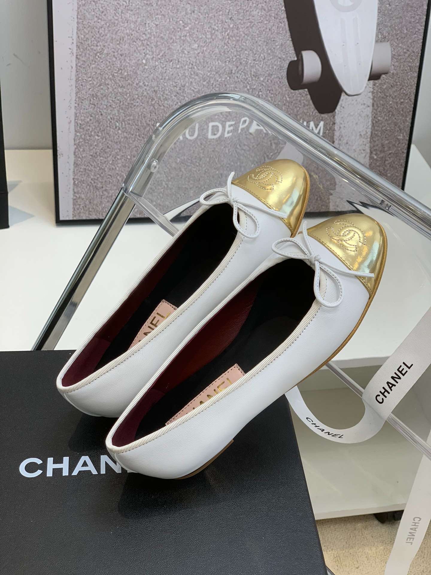 Ch**el Ballet Flats White For Women