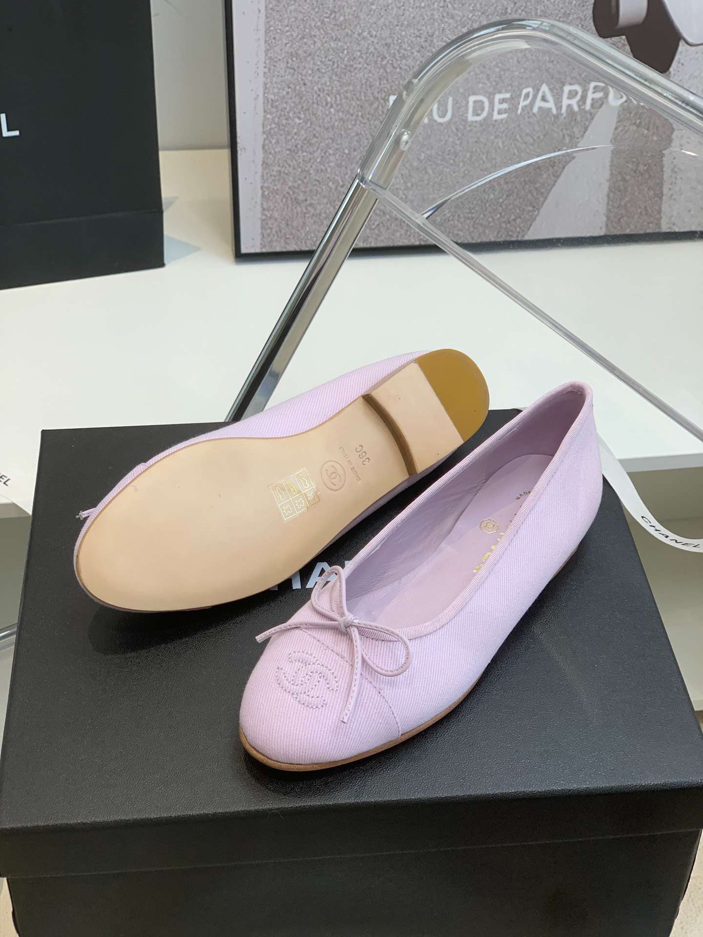 Ch**el Ballet Flats Purple For Women