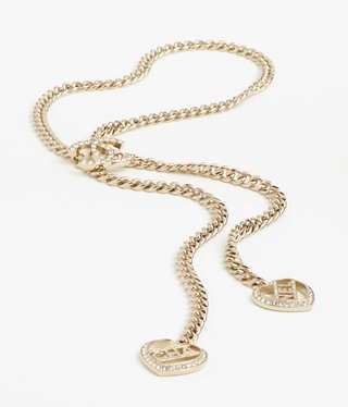 Ch**el Pearl Heart Necklace Gold For Women