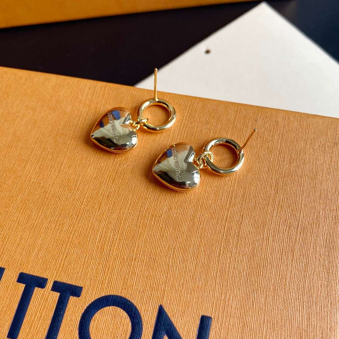 L0vis Vvtt0n LV Letter Earrings Gold For Women