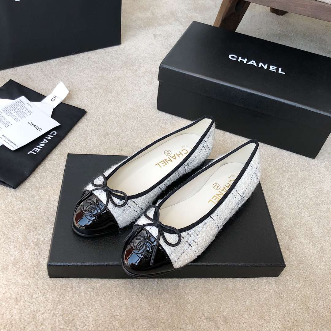 Ch**el Ballet Flats White For Women