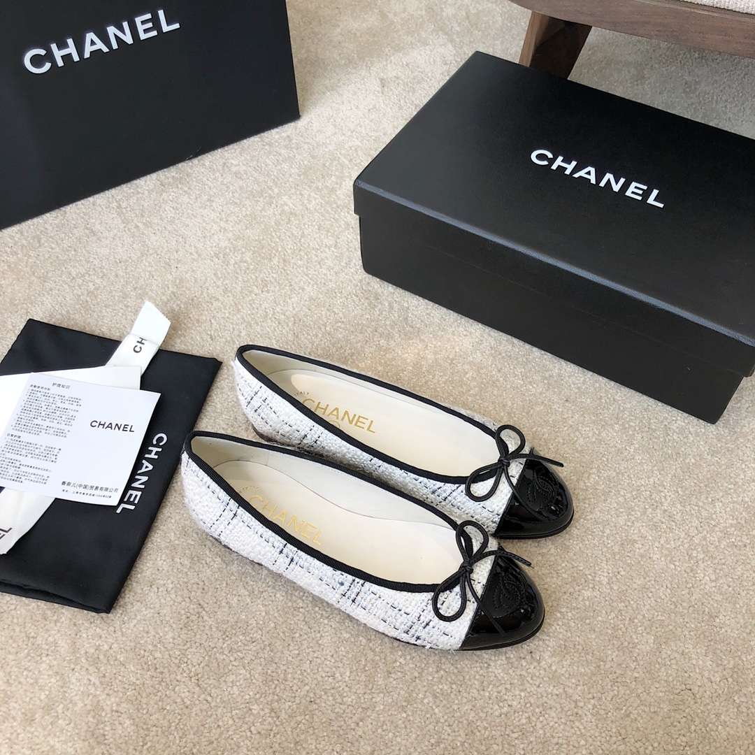 Ch**el Ballet Flats White For Women