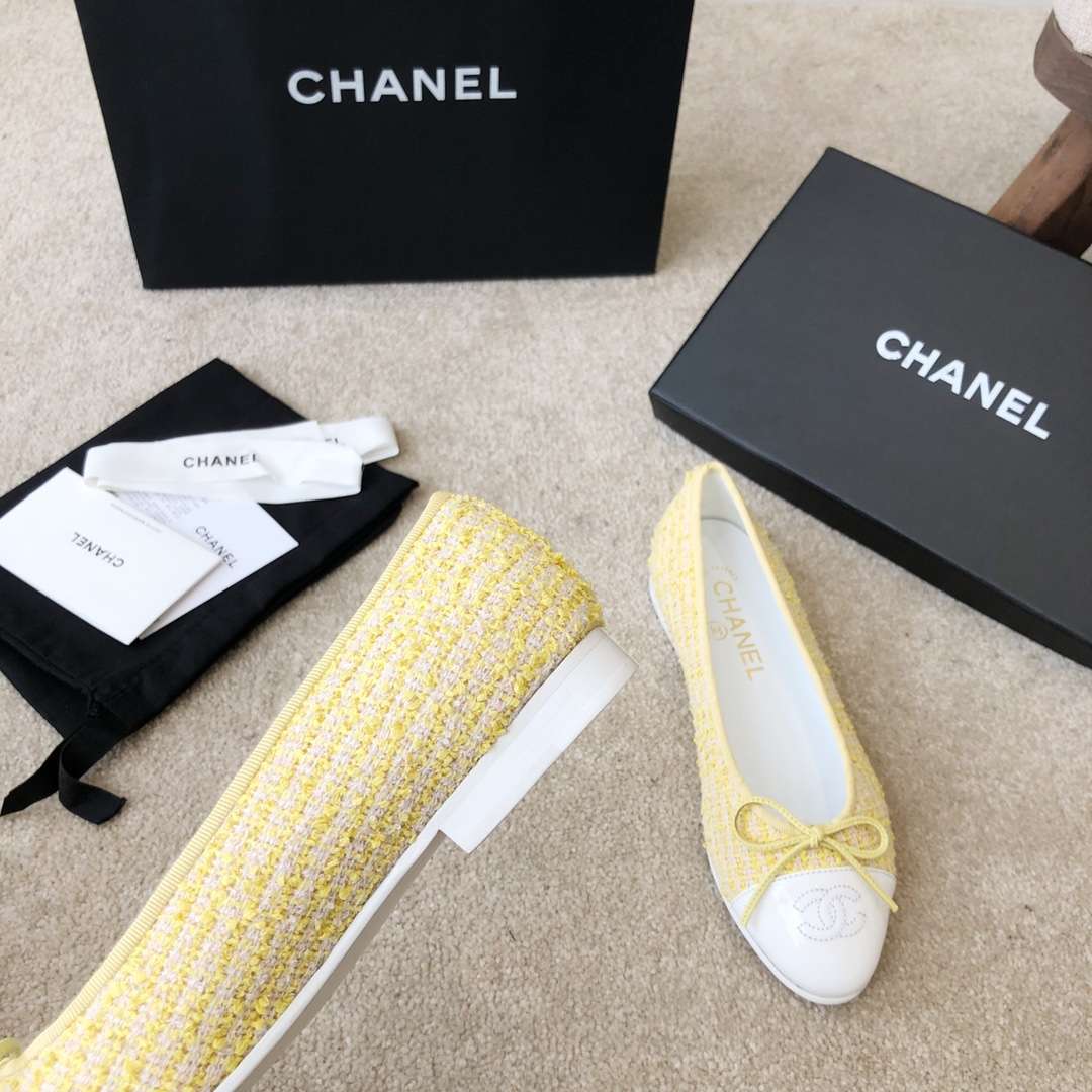 Ch**el Ballet Flats Yellow For Women