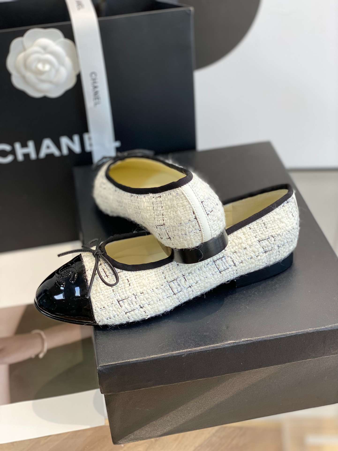 Ch**el Ballet Flats White For Women