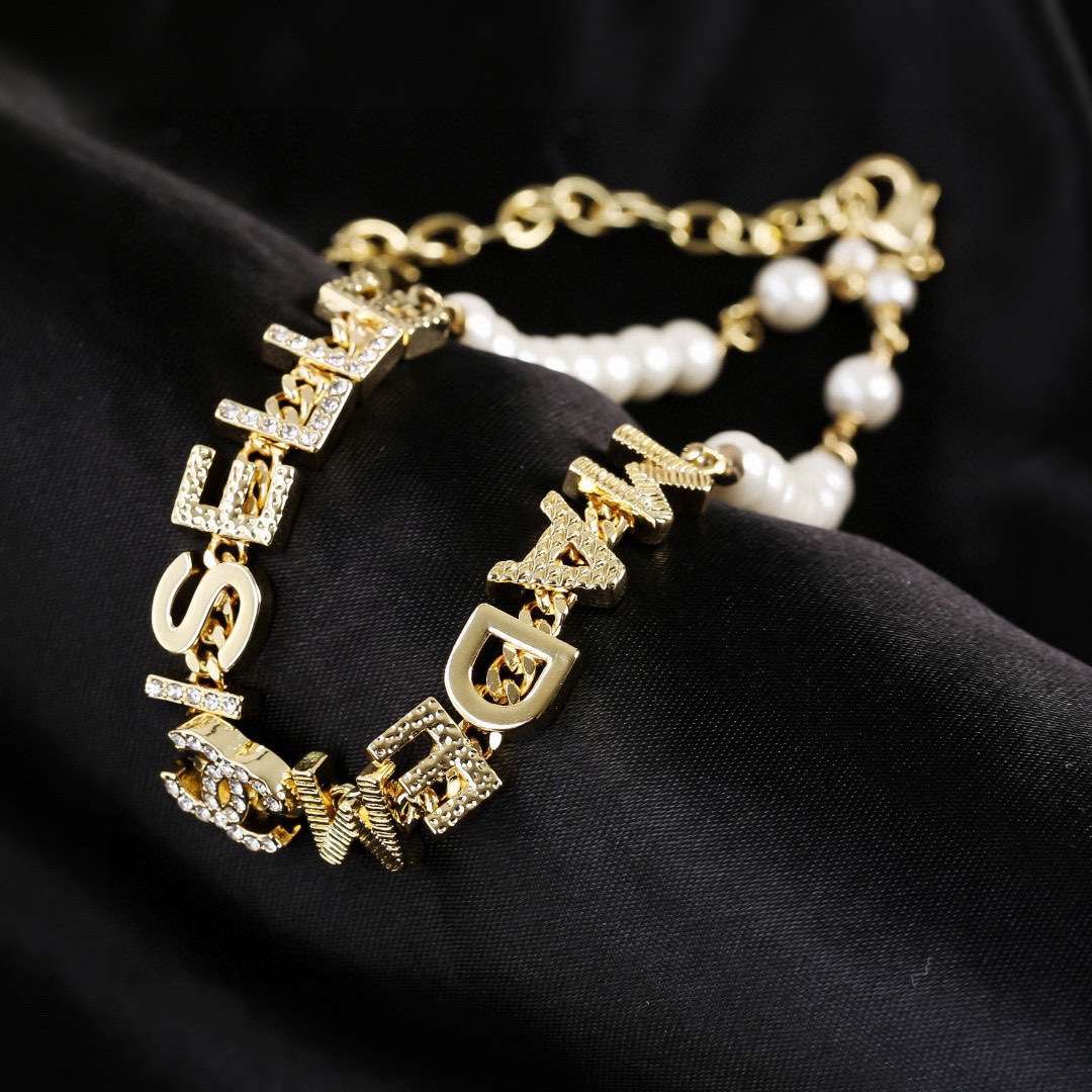 Ch**el Double C Necklace Gold For Women