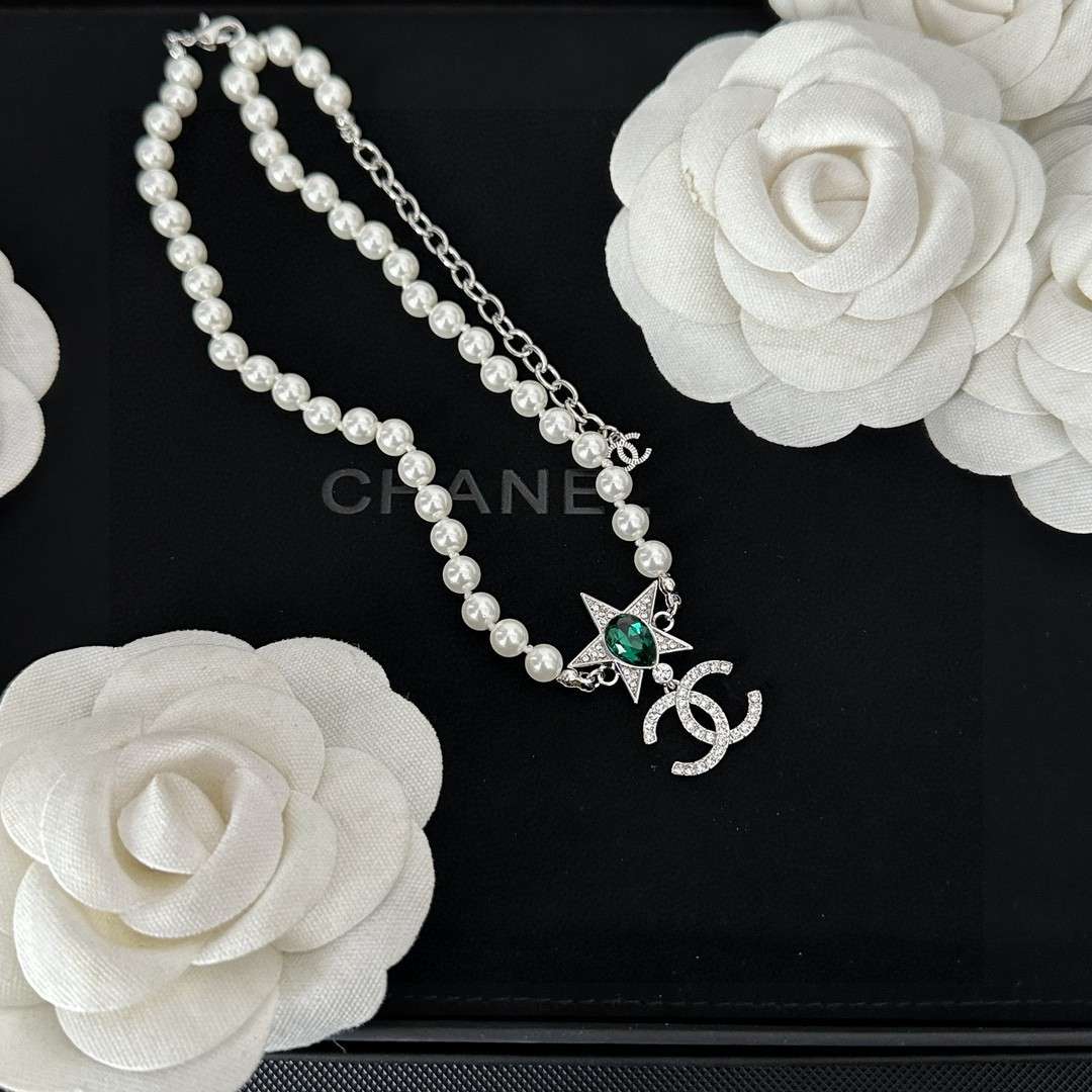 Ch**el Star Necklace White For Women
