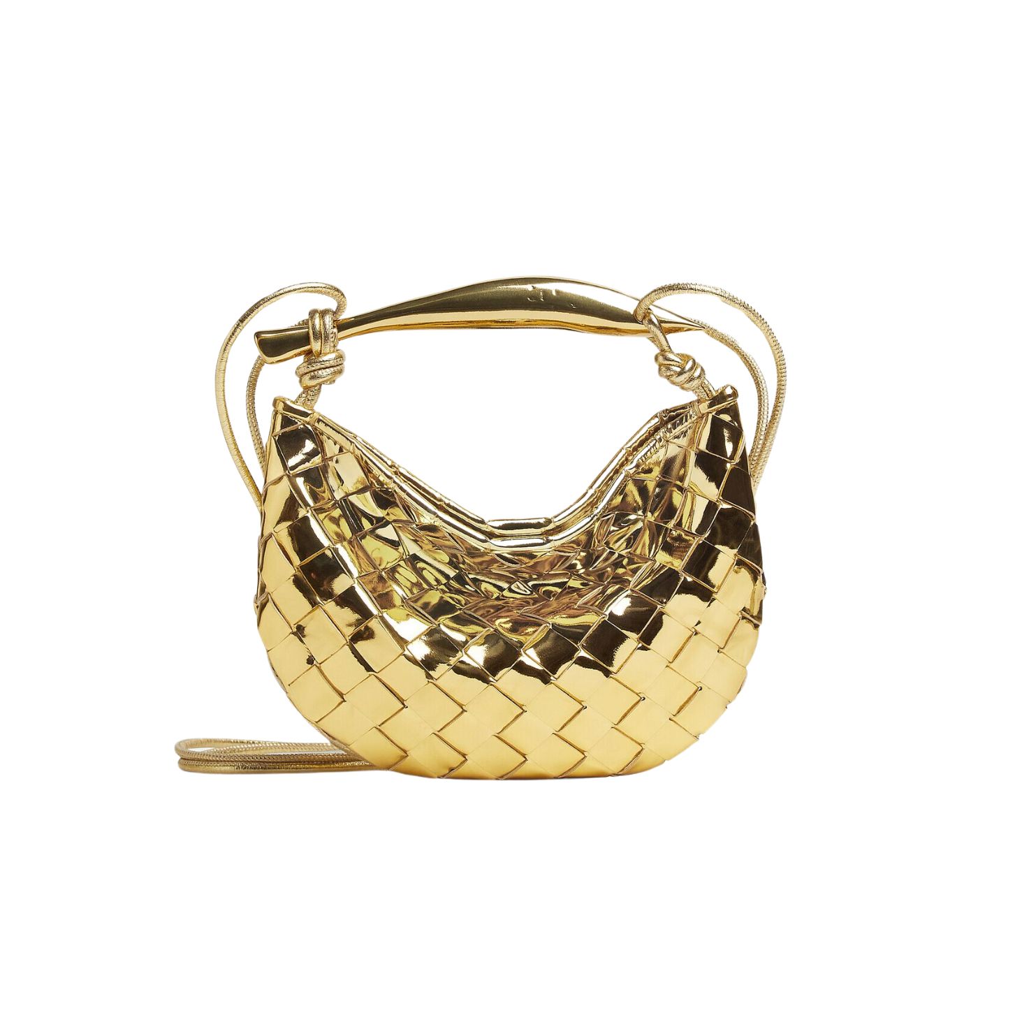 B0tt*ga Ven*ta Mini Sardine Gold Bag 744267V3QM28922- 7.9 Inches/ 20 Cm
