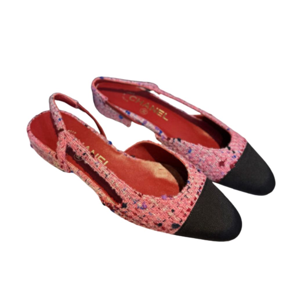 Ch**el Woolen Lat Lace Up Sandals Dark Pink For Women