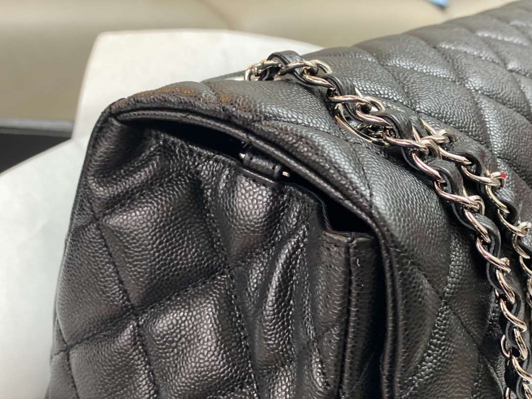 Ch**el Maxi Jumbo XL Classic Bag Black For Women 35cm/13.8in