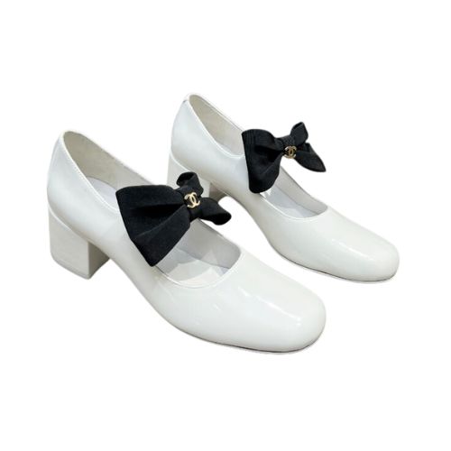 Ch**el Bow Mary Jane White For Women