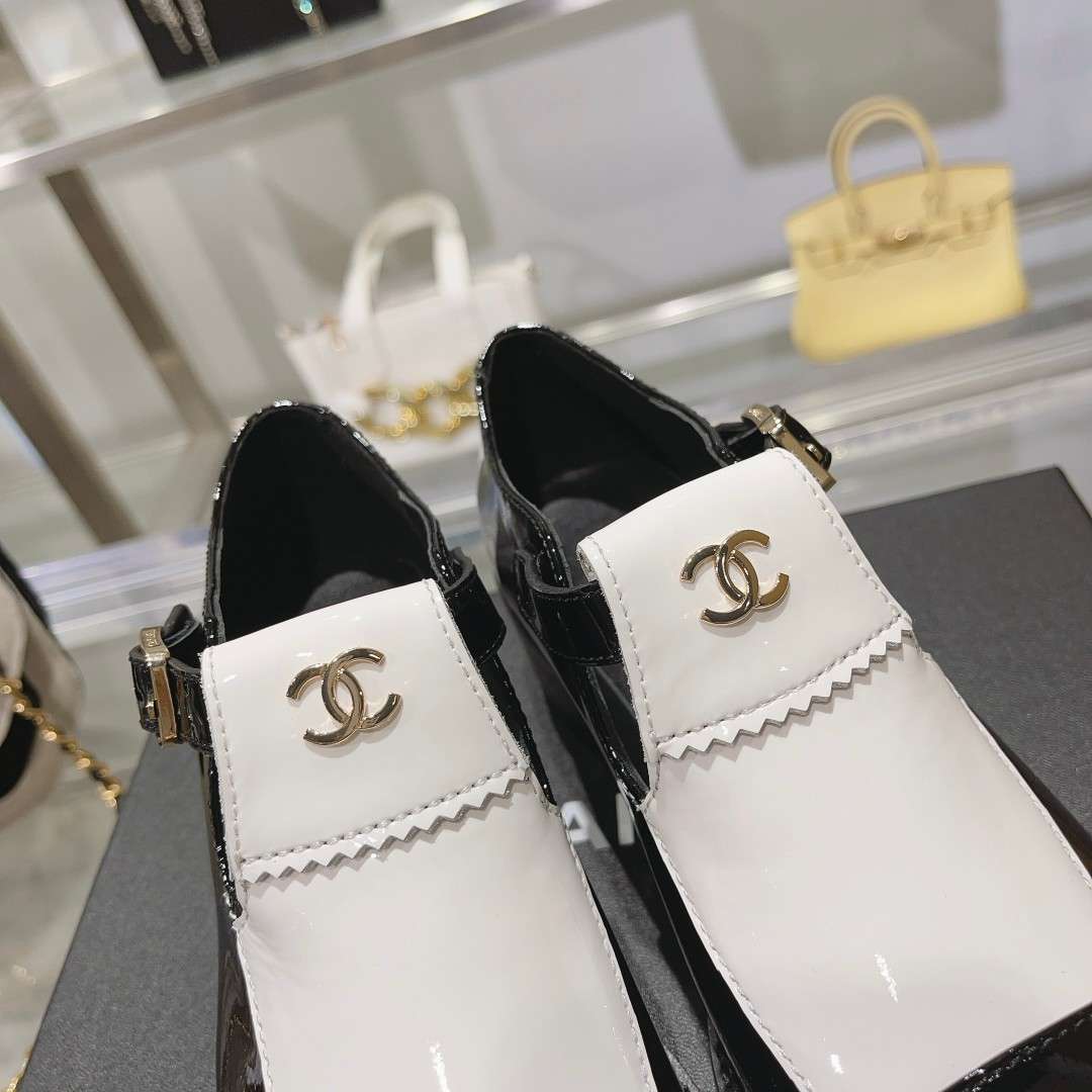 Ch**el Mary Jane Loafers Hidden White For Women