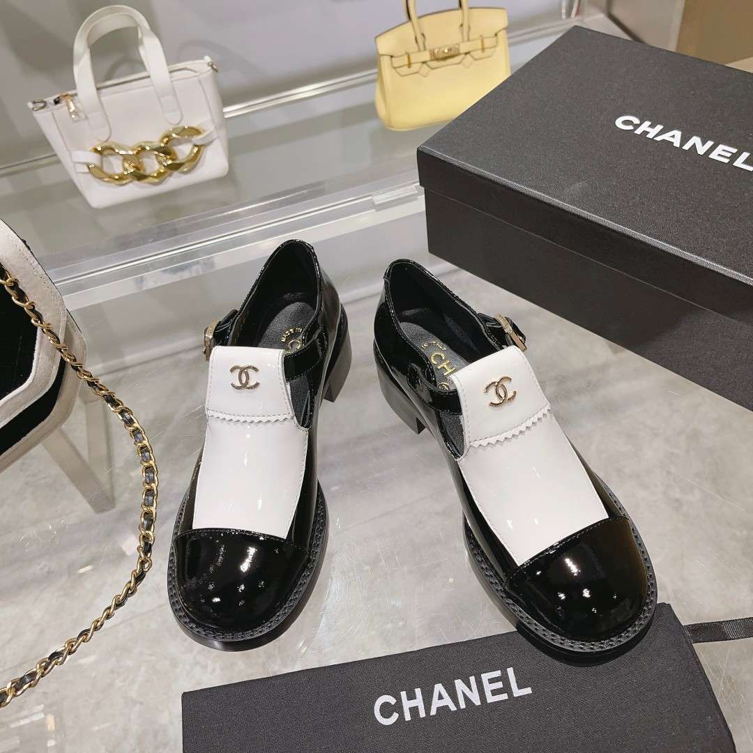 Ch**el Mary Jane Loafers Hidden White For Women