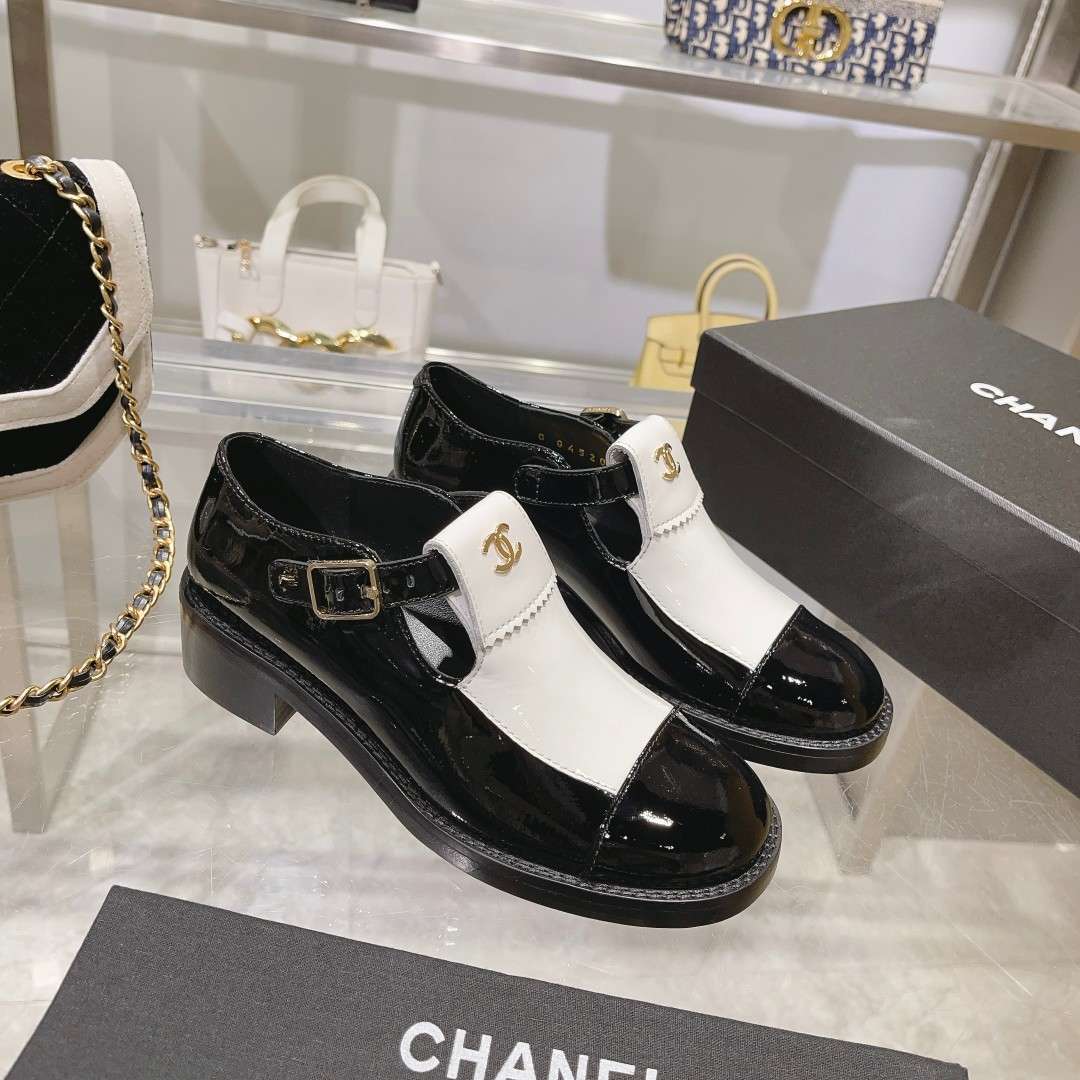 Ch**el Mary Jane Loafers Hidden White For Women