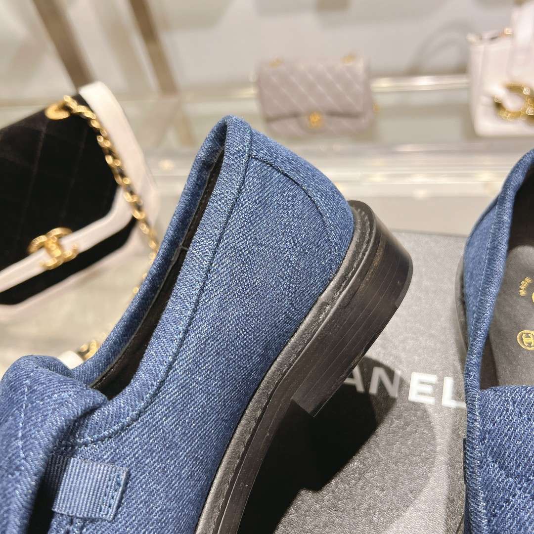 Ch**el Moccasins Navy Blue For Women