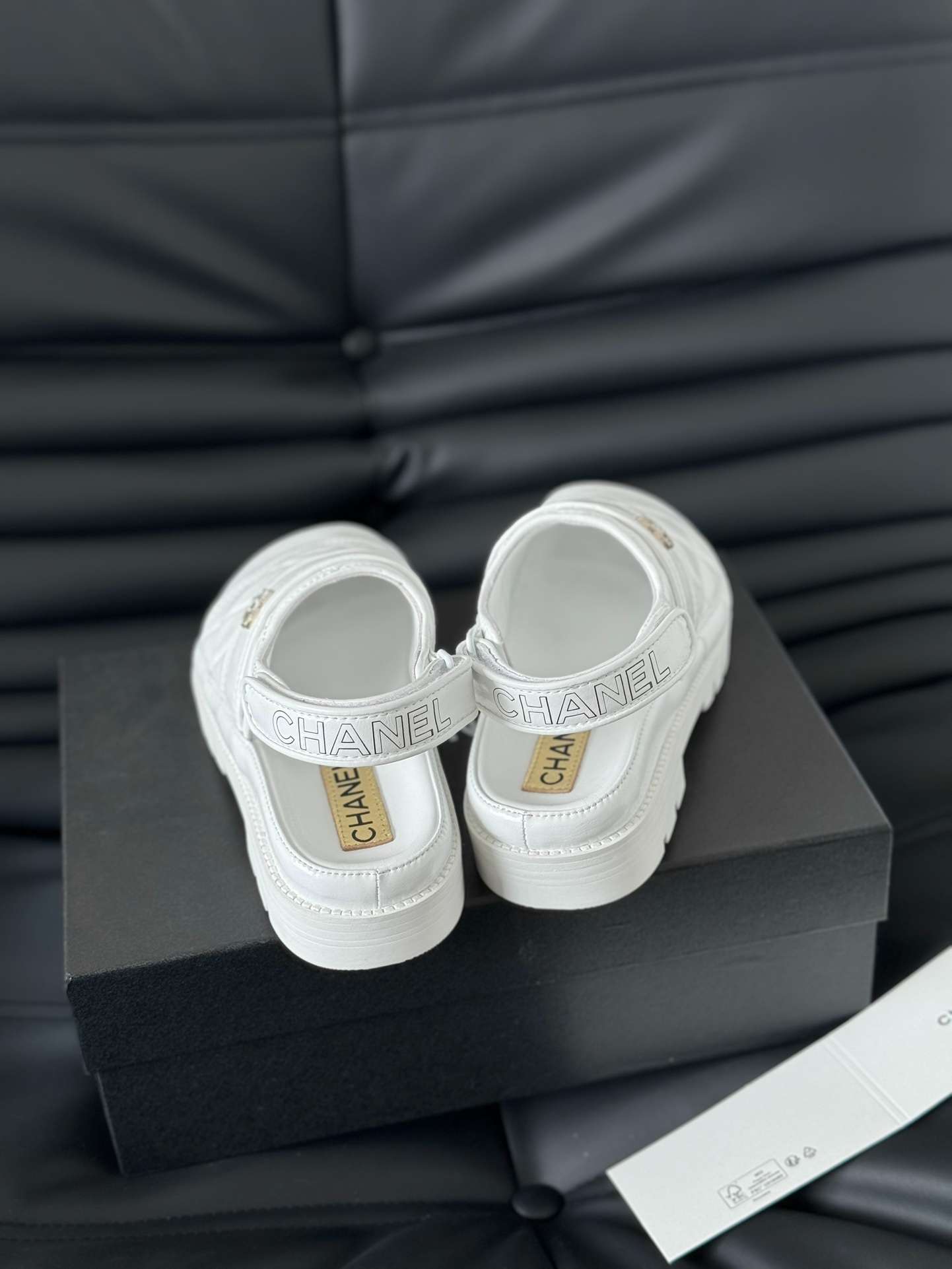 Ch**el Velcro Sandal White For Women