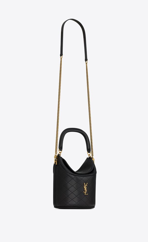 Sa1nt Lau*nt Gaby Bucket Bag Black For Women 7.5 Inches/ 19 Cm 7639611EL071000