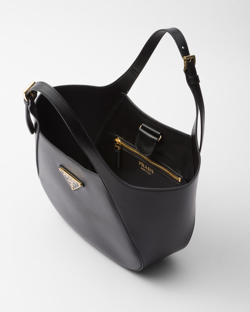 Pra*a Medium Tote Bag Black For Women 11 Inches/ 28 Cm 1BG483_2AIX_F0002_V_OOO