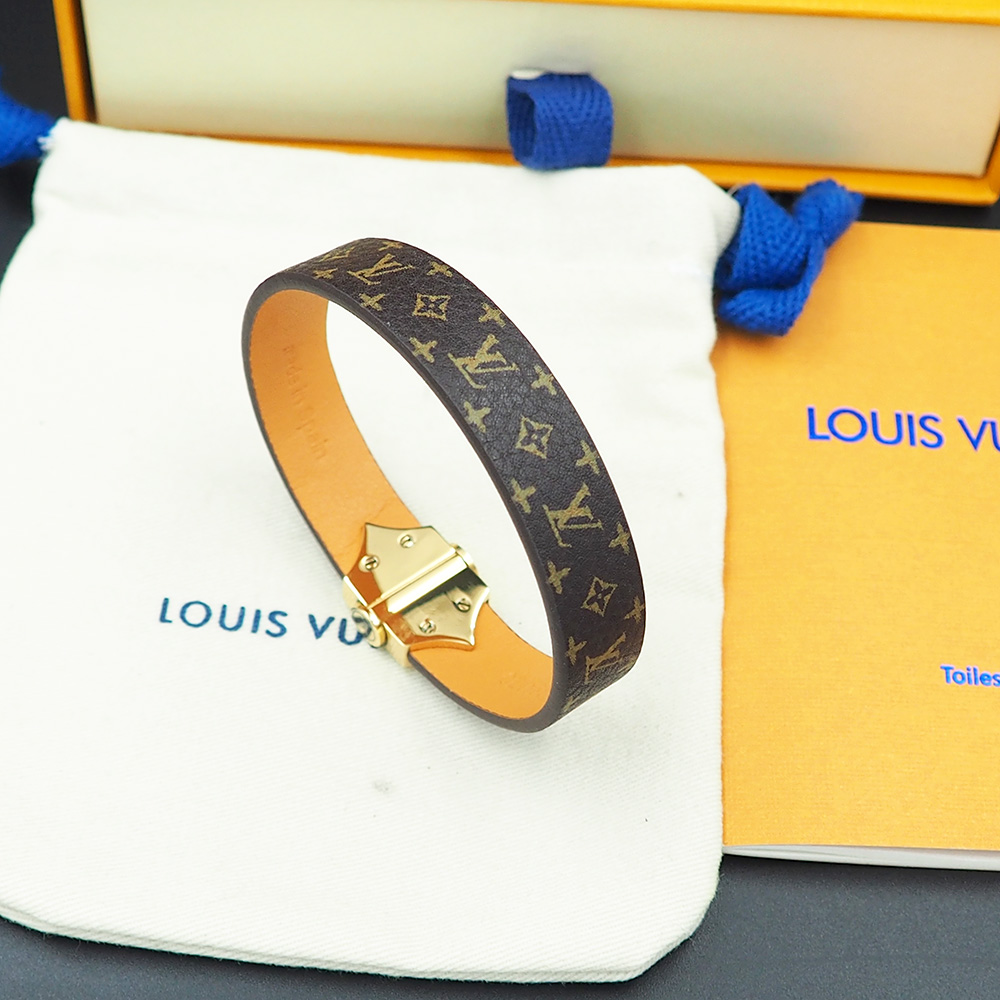 L0vis Vvtt0n Nano Monogram Bracelet Brown For Women M8112E