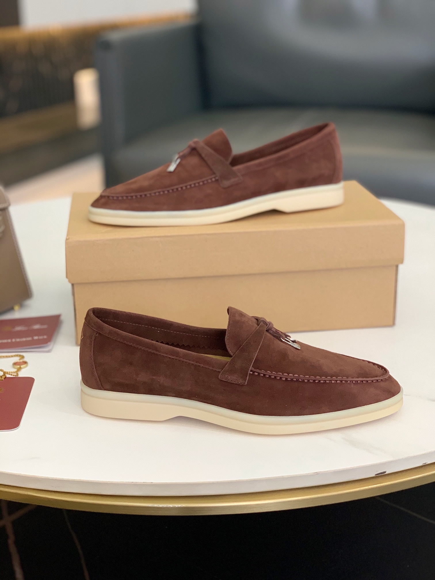 L0r0 P1ana Summer Charms Walk Loafers Chocolate For Women – FAE5444 H026