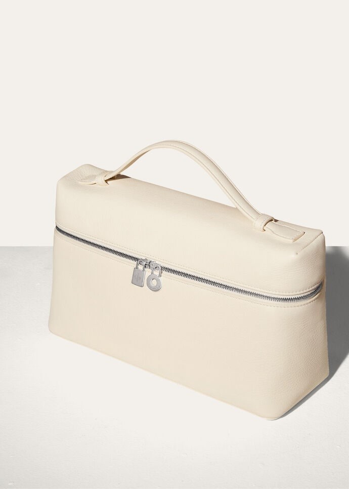 [True-to-ORIGINAL] L0r0 P1ana Extra Pocket L27 Bag Whisper White For Women 10.6in/27cm FAN4043 1615