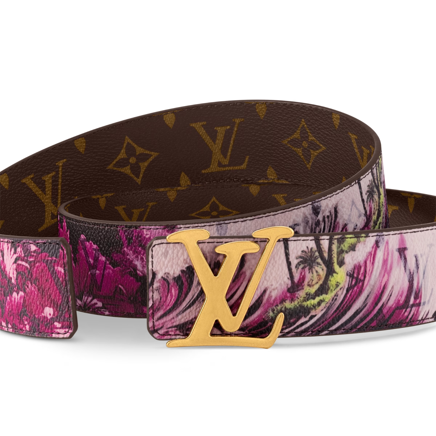 L0vis Vvtt0n Tag 40mm Reversible Belt Purple For Men M8639U
