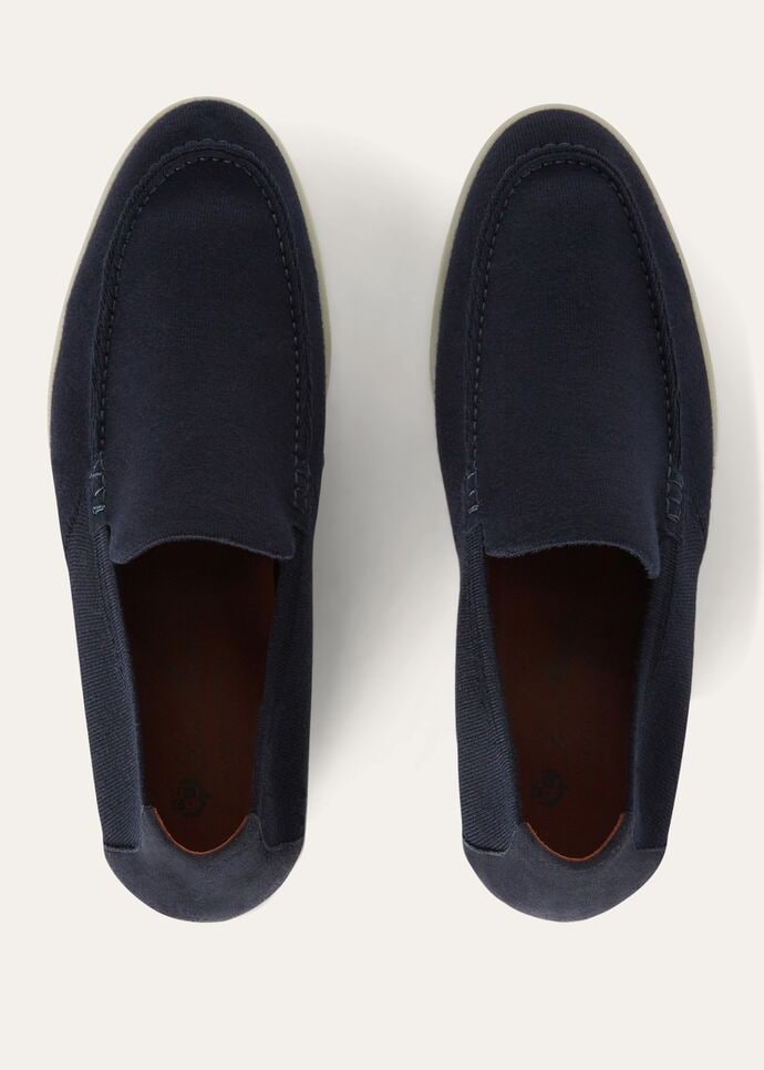 L0r0 P1ana Summer Walk Knitted Navy Blue For Men FAM1581